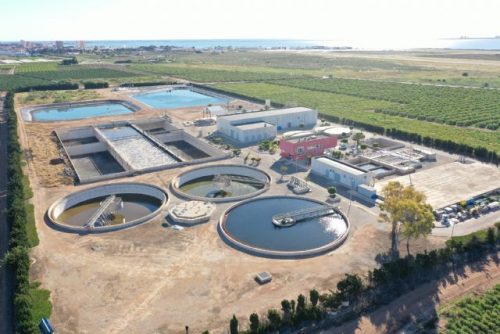The experimental sludge treatment plant at the San Javier